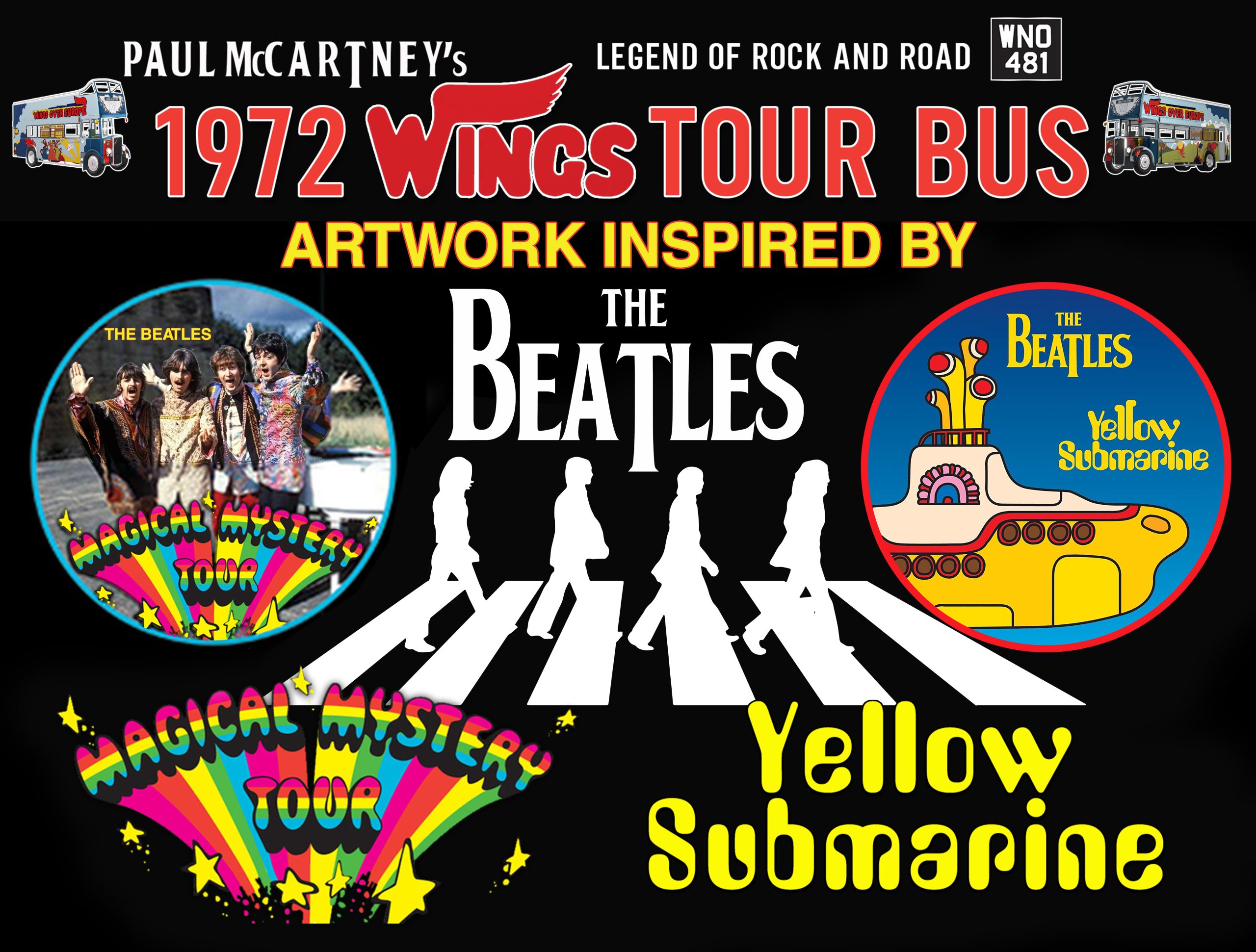 1972 Wings Tour Bus Artwork Inspired By The Beatles